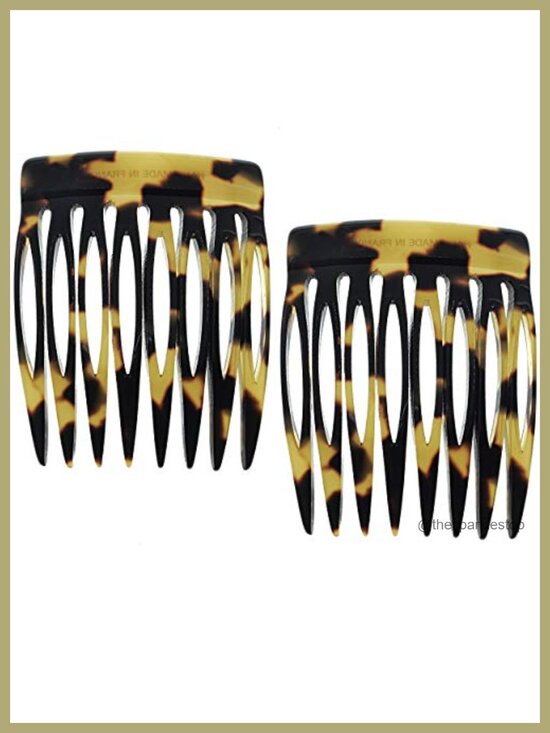 Small Parisian French Hair Side Combs Handmade Cellulose Acetate Strong Hold main image 5